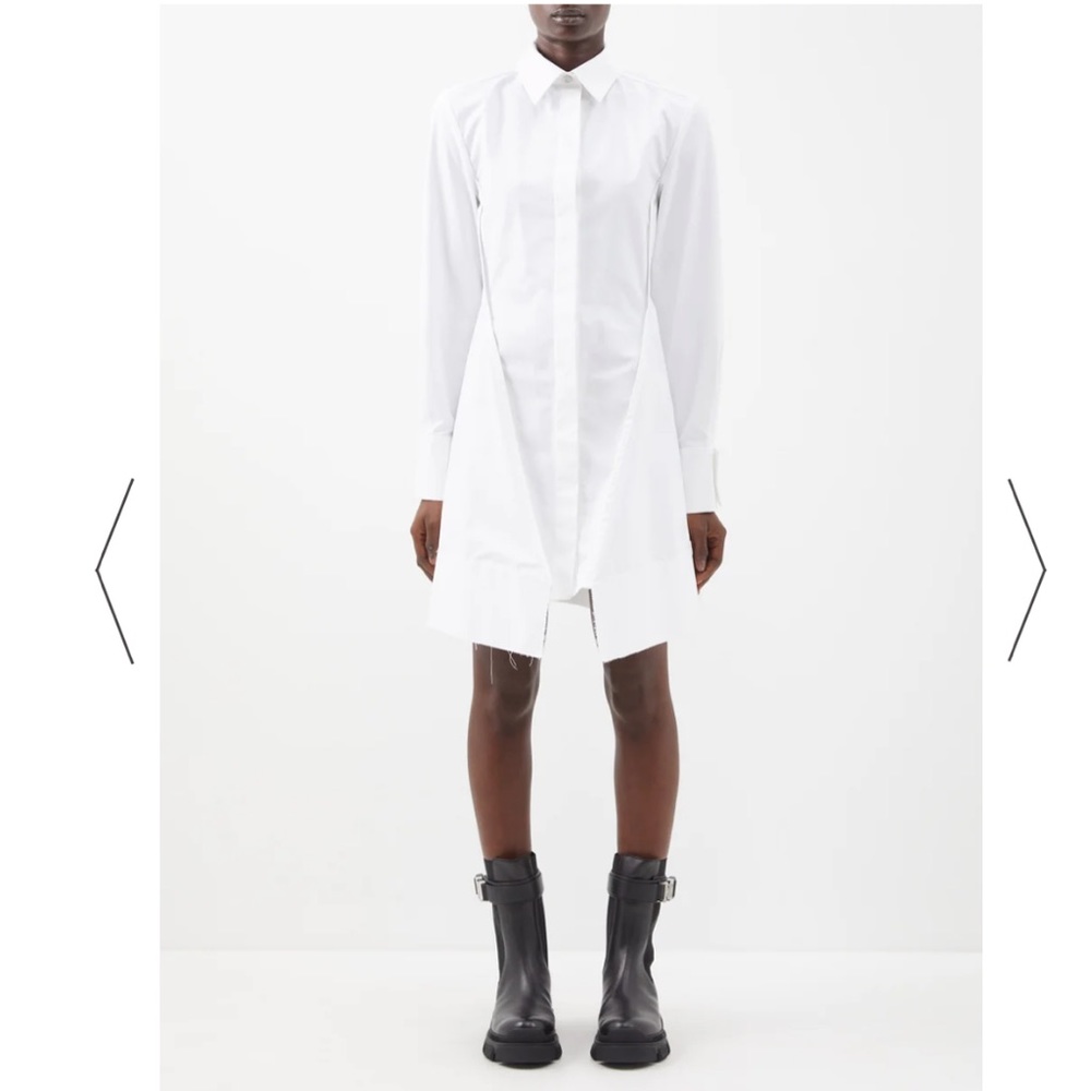 Givenchy Sheer Lace Back Long Sleeve Cotton Shirt Dress White Size 34 (US 2) - Picture 17 of 17